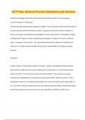 ACT Prep- Science Practice Questions and Answers