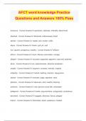 AFCT word knowledge Practice Questions and Answers 100&percnt; Pass