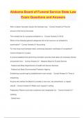 Alabama Board of Funeral Service State Law Exam Questions and Answers