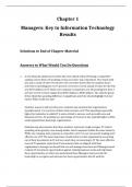 Official&copy; Solutions Manual to Accompany Information Technology for Managers&comma; Reynolds&comma;2e