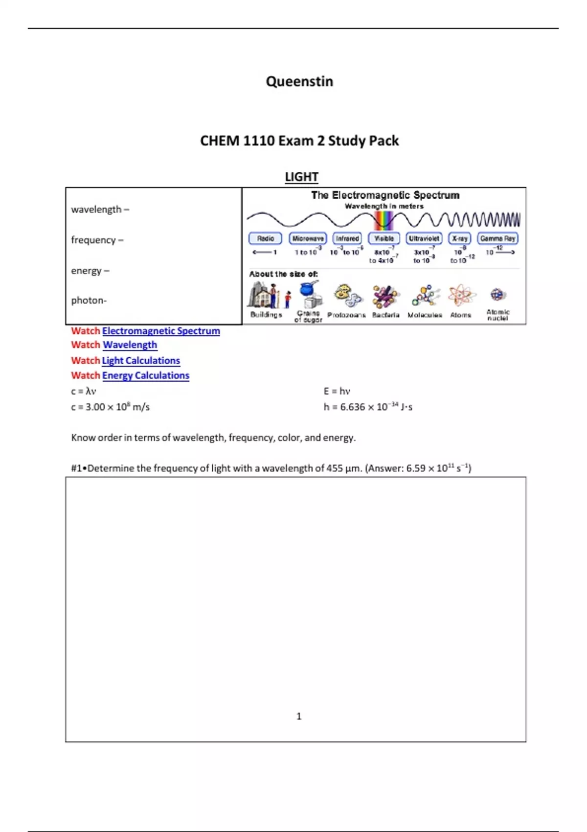 CHEM 1110 Exam 2 Study Pack - Chemistry - Stuvia US