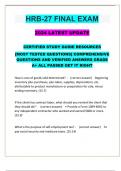 HRB-27 FINAL EXAM  2024 LATEST UPDATE  CERTIFIED STUDY GUIDE RESOURCES  &lbrack;MOST TESTED QUESTIONS&rsqb; COMPREHENSIVE QUESTIONS AND VERIFIED ANSWERS GRADE A&plus; ALL PASSED GET IT RIGHT&comma;&comma;&comma;&comma;Alpha