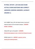 NV REAL ESTATE LAW 2023-2024 EXAM  ACTUAL EXAM QUESTIONS AND CORRECT  ANSWERS &lpar;VERIFIED ANSWERS &rpar; ALREADY  GRADED A&plus;