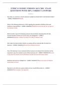 ETHICS COURSE VERSION 1&2 CSRC  EXAM QUESTIONS WITH 100&percnt; CORRECT ANSWERS