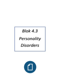 4.3 Personality Disorders