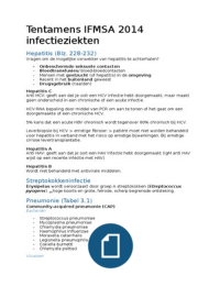 Samenvatting tentamen 2014 infectieziekten 