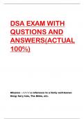 DSA EXAM WITH QUSTIONS AND ANSWERS&lpar;ACTUAL100&percnt;&rpar;