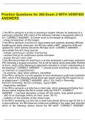 ATI MEDSURG 2 NUR 265 PRACTICE EXAM  &vert; QUESTIONS WITH COMPLETE SOLUTIONS &lpar;ANSWERS WITH RATIONALE&rpar;