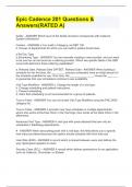 Epic Cadence 201 Questions & Answers&lpar;RATED A&rpar;