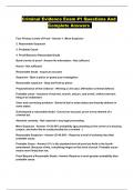 Criminal Evidence Exam &num;1 Questions And Complete Answers 