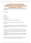 ATI PRACTICE B MATERNAL NEWBORN Test &sol; Revised Questions and Answers &sol; Sure A&plus;