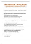 Bloomberg Market Concepts Revised Questions and Answers &sol; Sure A&plus;