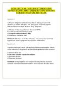 CCRN CRITICAL CARE REGISTERED NURSE NEWEST EXAM LATEST 2022 QUESTIONS AND 100&percnt; CORRECT ANSWERS TEST BANK