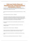 Child care Facility Rules and Regulations Test &sol; Revised Questions and Answers &sol; Sure A&plus;