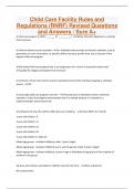 Child Care Facility Rules and Regulations &lpar;RNRF&rpar; Revised Questions and Answers &sol; Sure A&plus;