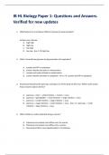 IB HL Biology Paper 1&colon; Questions and Answers&period;  Verified for new updates