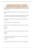 Enlightenment Exam &sol; Revised Questions and Answers &sol; Sure A&plus;