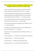 Intro to Explosive Safety Management &lpar;AMMO 107&rpar; Exam Questions with Correct Answers Graded A 2024
