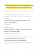 Admission transfer and Discharge NSG3105 Exam Practice Questions and Answers