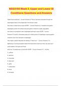 NSG3105 Week 2&comma; Upper and Lower GI Conditions Questions and Answers