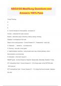 NSG3105 Med&sol;Surg Questions and Answers 100&percnt; Pass