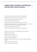 Health Online- Nutrition and Physical Activity