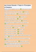 jean Inman Domain 1-Topic A- Principles of Dietetics Questions with 100&percnt; correct answers 