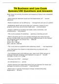 TN Business and Law Exam Quizzes&sol;190 Questions and Answers