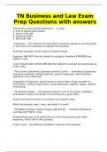 TN Business and Law Exam Prep Questions with answers