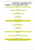 MCB 2010C &Tab;Microbiology Exam 1 chapter 1&comma; 3&comma; 4 &5 real & 100&percnt; correct 