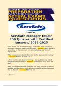 ServSafe Manager Exam&sol; 150 Quizzes with Certified Answers&sol; 2024-2025&period; 