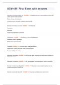 SCM 455  Final Exam with answers
