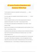 JP exam Practice Questions and Answers 100&percnt; Pass
