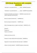 CEN Study Questions with complete solutions&period;