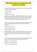 CEN Neurological Emergencies with complete solutions&period;