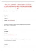 WGU D315&vert; NETWORK AND SECURITY EXAM 2024 QUESTIONS WITH 100&percnt; RIGHT RESPONDSGRADED A&plus;