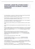 AVIATION LABOR RELATIONS EXAM 2 QUESTIONS WITH ALREADY PASSED ANSWERS&excl;&excl;