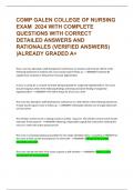 COMP GALEN COLLEGE OF NURSING EXAM  2024 WITH COMPLETE QUESTIONS WITH CORRECT DETAILED ANSWERS AND RATIONALES &lpar;VERIFIED ANSWERS&rpar; &vert;ALREADY GRADED A&plus; 