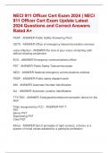 NECI 911 Officer Cert Exam 2024 &vert; NECI  911 Officer Cert Exam Update Latest  2024 Questions and Correct Answers  Rated A&plus;