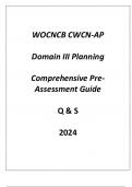 &lpar;WOCNCB&rpar; CWCN-AP Domain III Planning Comprehensive Pre - Assessment Guide Q & S 2024