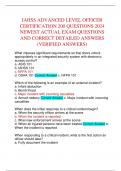 IAHSS ADVANCED LEVEL OFFICER CERTIFICATION 200 QUESTIONS 2024 NEWEST ACTUAL EXAM QUESTIONS AND CORRECT DETAILED ANSWERS &lpar;VERIFIED ANSWERS&rpar;