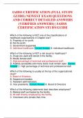 IAHSS CERTIFICATION &lpar;FULL STUDY GUIDE&rpar; NEWEST EXAM QUESTIONS AND CORRECT DETAILED ANSWERS &lpar;VERIFIED ANSWERS&rpar; &vert; IAHSS CERTIFICATION STUDYGUIDE