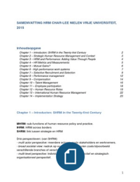 Samenvatting Strategic Human Resource Management, A Balanced Approach (2e editie)