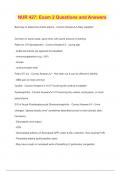 NUR 427&colon; Exam 2 Questions and Answers