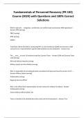 Fundamentals of Personnel Recovery &lpar;PR 102&rpar; Course &lpar;2024&rpar; with Questions and 100&percnt; Correct Solutions