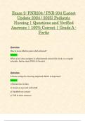 Exam 2&colon; PNR204 &sol; PNR 204 &lpar;Latest Update 2024 &sol; 2025&rpar; Pediatric Nursing &vert; Questions and Verified Answers &vert; 100&percnt; Correct &vert; Grade A - Fortis