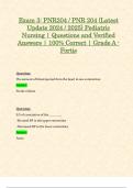 Exam 3&colon; PNR204 &sol; PNR 204 &lpar;Latest 2024 &sol; 2025 Updates STUDY BUNDLE WITH COMPLETE SOLUTIONS&rpar; Pediatric Nursing &vert; Questions and Verified Answers &vert; 100&percnt; Correct &vert; Grade A &ndash; Fortis