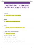 CS161 Questions and Answers Pack  &vert; New One &vert; Grade A&plus;
