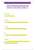 CS161 Theorems Questions and  Answers &vert; New One &vert; Grade A&plus;
