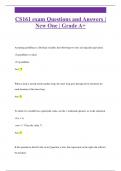 CS161 exam Questions and Answers &vert;  New One &vert; Grade A&plus;
